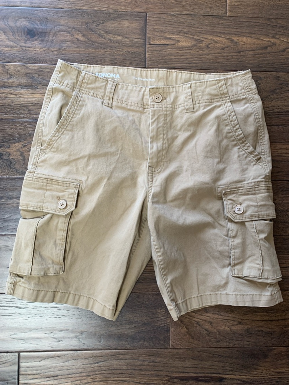 Sonoma Men's Stylish Tan Cargo Shorts -Classic Utility Style.Pre-owned.Size:34.